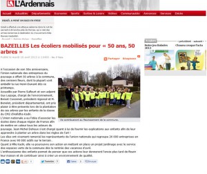 BAZEILLES Les écoliers mobilisés pour « 50 ans, 50 arbres »