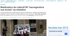 Mobilisation du collectif 08 "sauvegardons nos écoles" au ministère