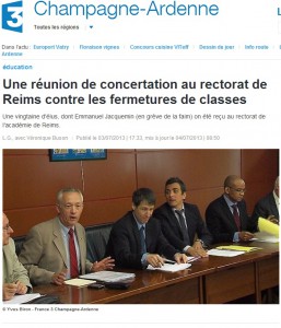 Une réunion de concertation au rectorat de Reims contre les fermetures de classes